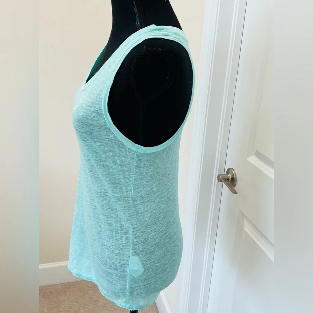 J. Crew Linen Tank Seafoam Blue
